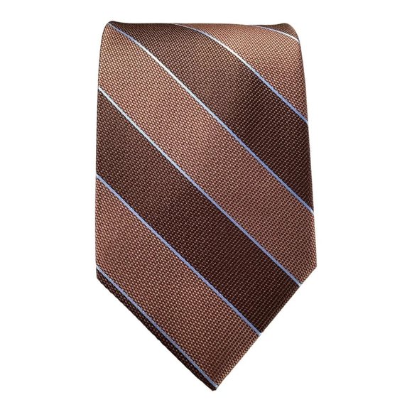 🆕️€80 BROOKS BROTHERS Brown Regimental Striped Silk Tie USA 58